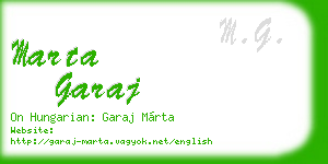 marta garaj business card
